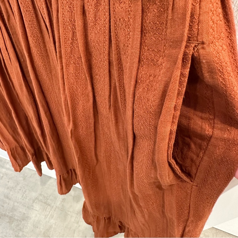 Universal Thread Burnt Orange Embroidered Prairie… - image 7